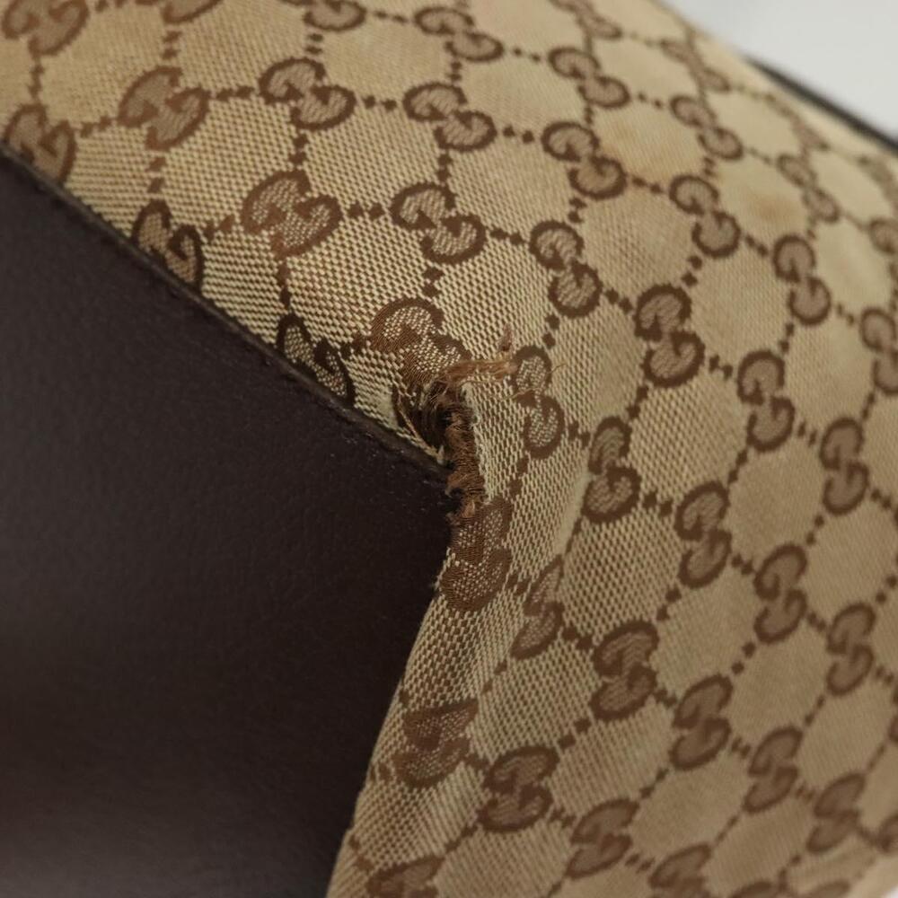 GUCCI GG Canvas Web Sherry Line Tote Bag Beige Green Red - Picture 13 of 16